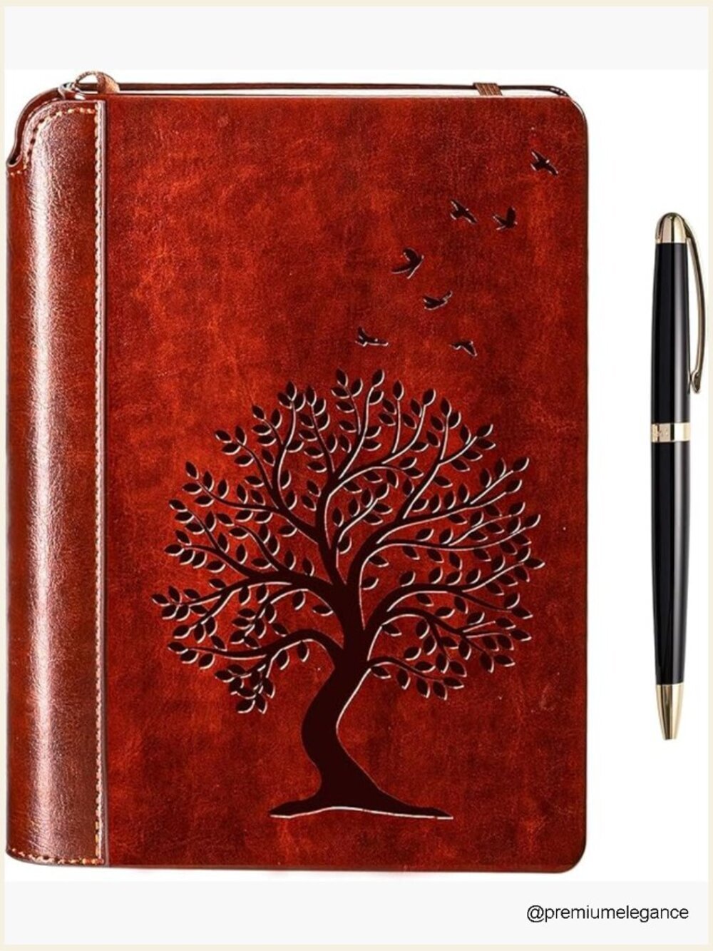 Tree of Life Journal Gift Set, Vegan Leather, Pen Holder, 192 Pages, A5
